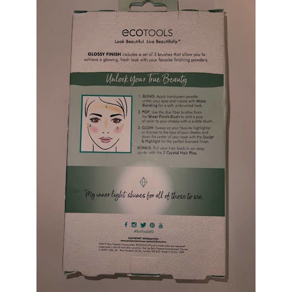 ECOTOOLS Glossy Finish Jade Infused Makeup Brush Set-$15 - Picture 3 of 3